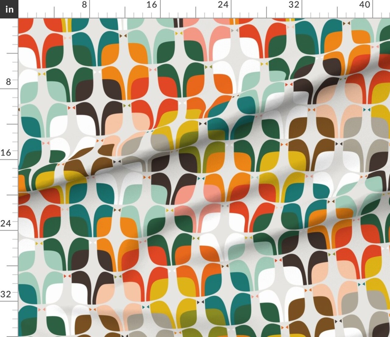 Mid Century Birds Whimsical Retro Atomic Era 1950S 1960S Look Custom Printed Fabric by Spoonflower Various Fabrics by the Yard or Fat Quarter